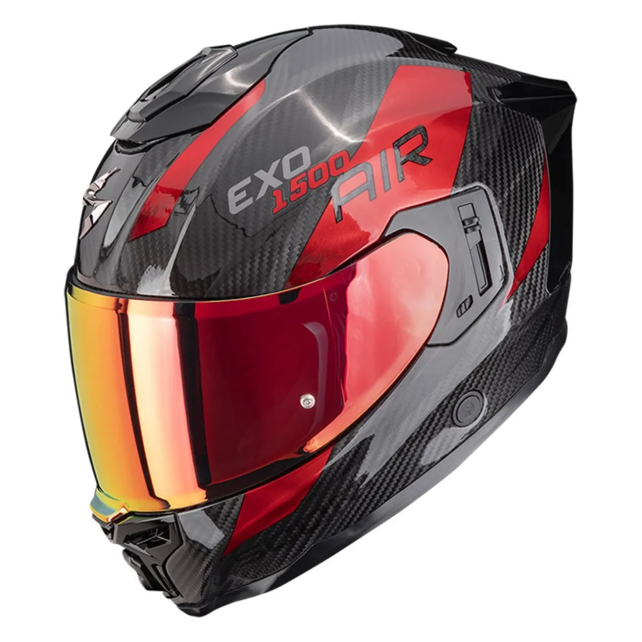 Casco Integrale Scorpion Exo-1500 Carbon Air Platted Nero Rosso