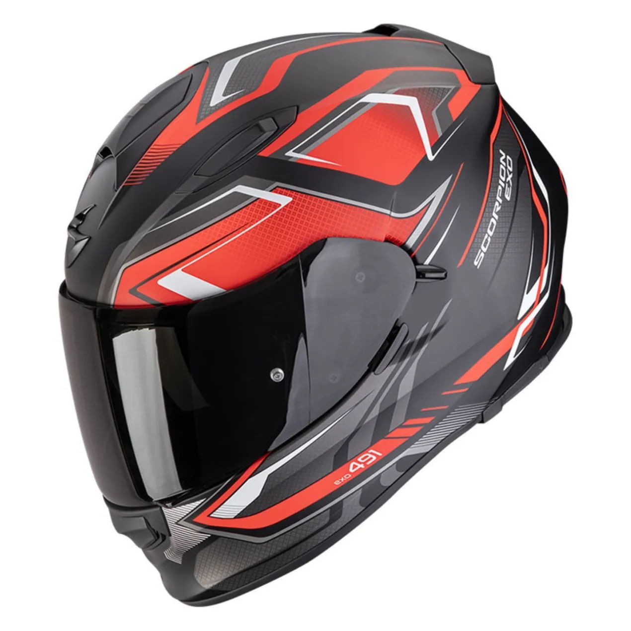 Casco Integrale Scorpion Exo-491 Zumo Nero Opaco Rosso