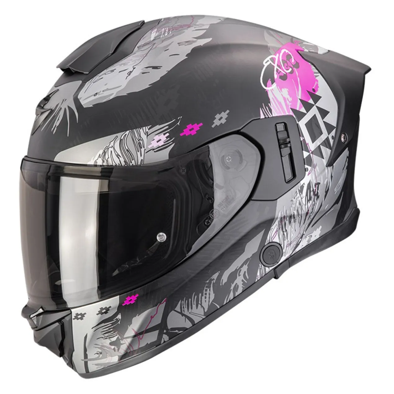 Casco Integrale Scorpion Exo-530 Air Hadji Nero Opaco Rosa