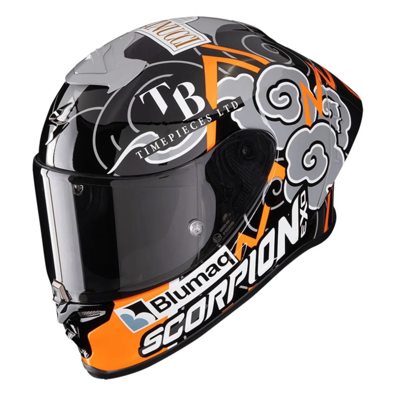 Casco Integrale Scorpion Exo-r1 Evo Air Fim Racing 1 Replica Nero Arancio