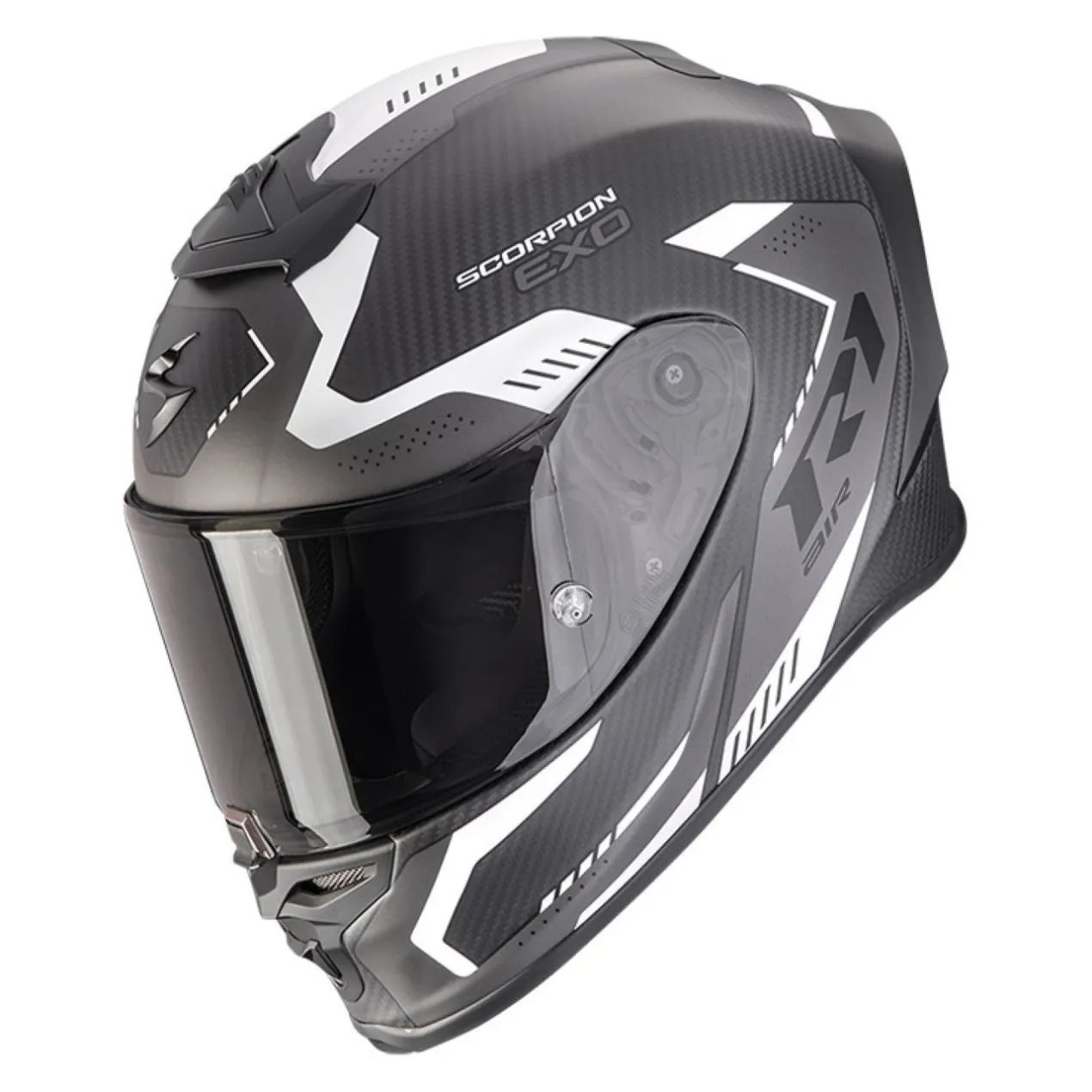 Casco Integrale Scorpion Exo-r1 Evo Carbon Air Propel Nero Matt Argento