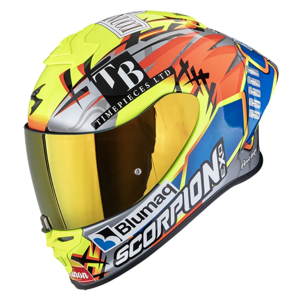 Casco Integrale Scorpion Exo-r1 Evo II Air Aron Misano Argento Giallo Neon