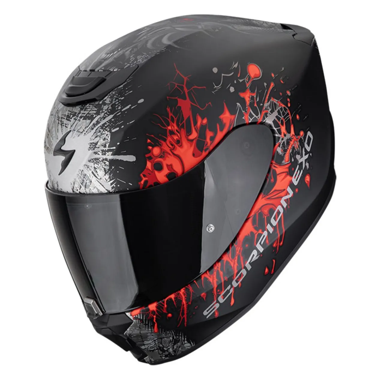 Casco Integrale Scorpion Exo-391 Wolf Nero Opaco Argento R