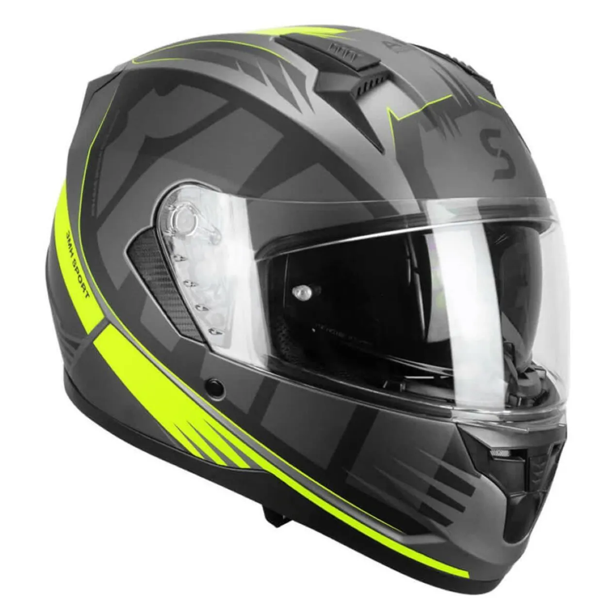 Casco Integrale Ska-p 3mhg Speeder Sport Nero Giallo Fluo Opa