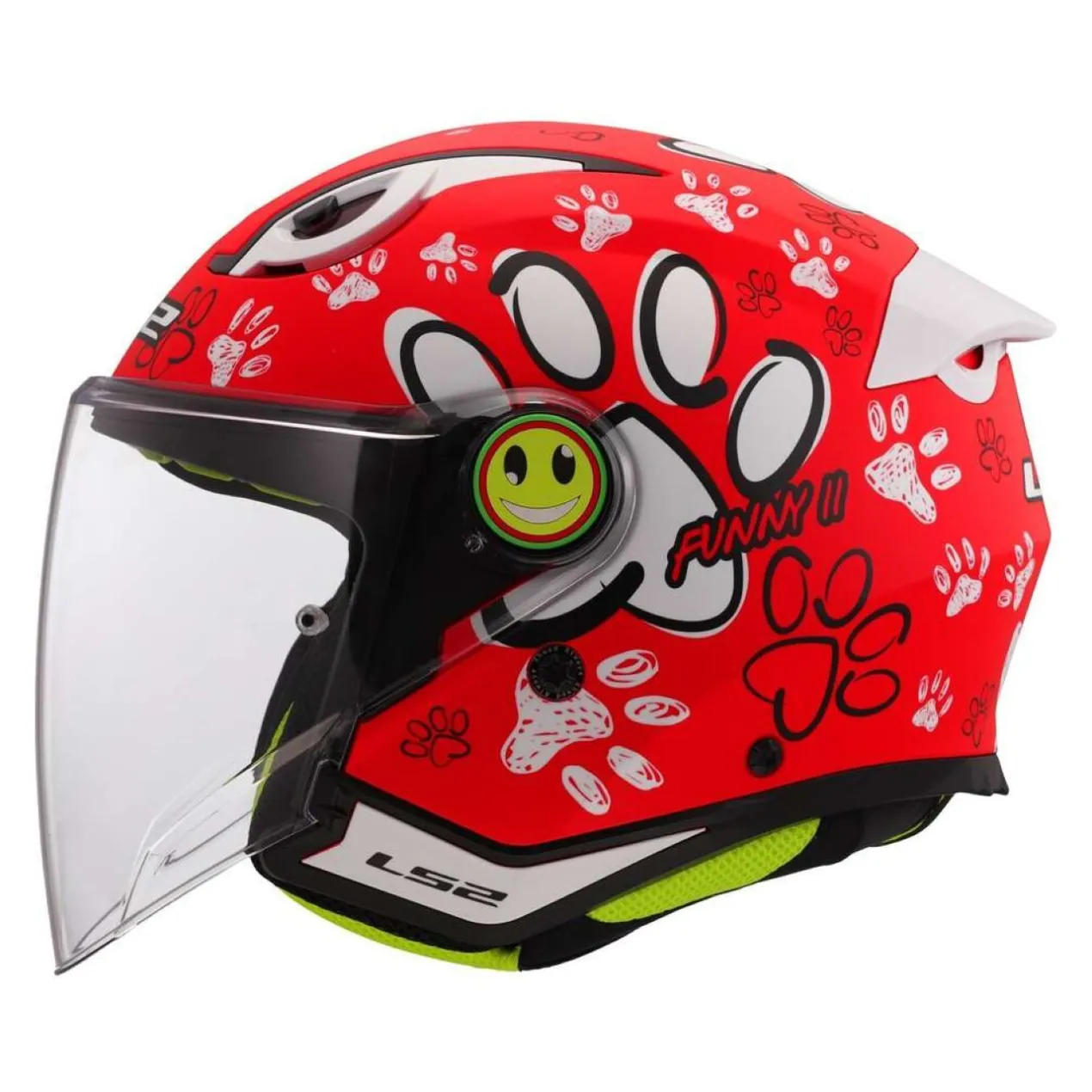 Casco Jet Bambino Ls2 Of622 Funny II Paws Red