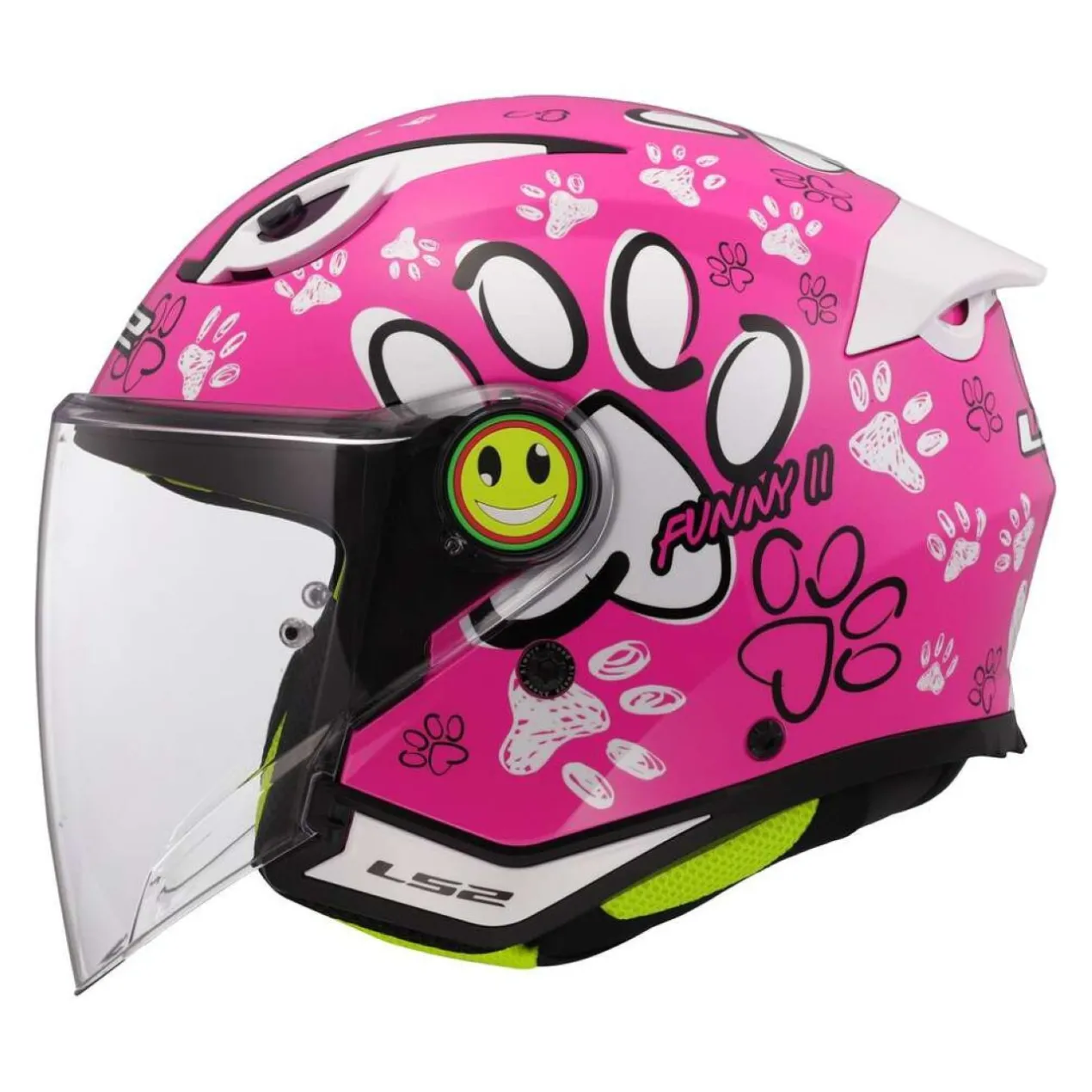 Casco Jet Bambino Ls2 Of622 Funny II Paws Pink