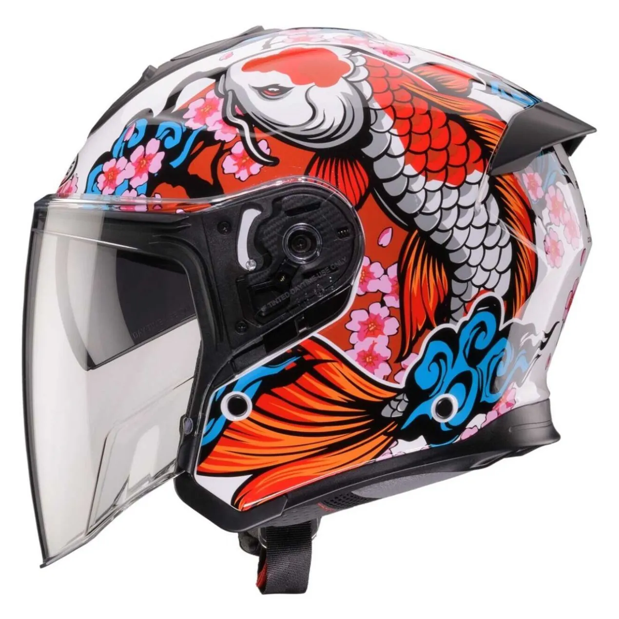 Casco Jet Caberg Flyon II Koi White/red/orange/blu