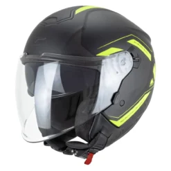 Casco Jet Cgm 126g Ipe City Nero Giallo Fluo Opaco