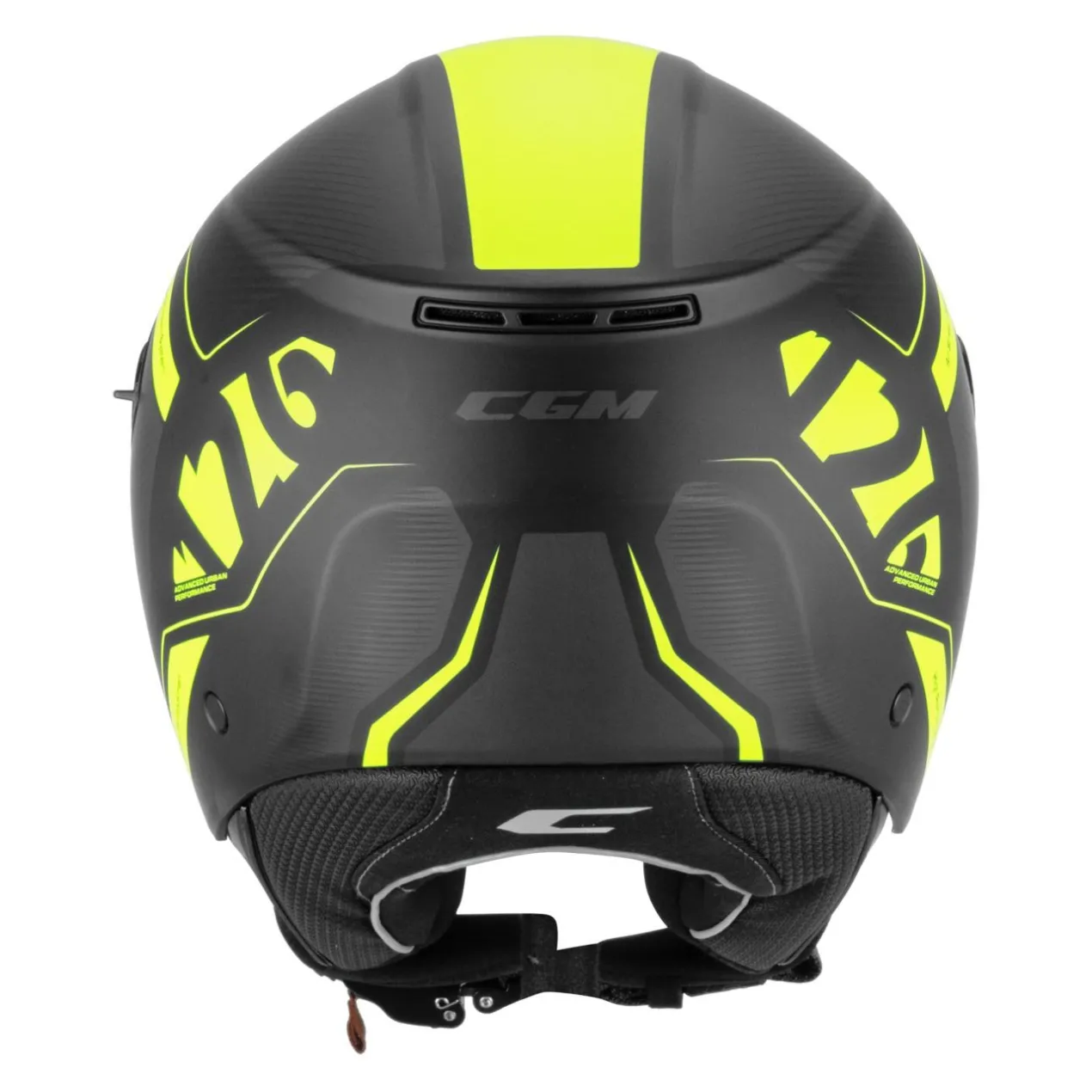 Casco Jet Cgm 126g Ipe City Nero Giallo Fluo Opaco