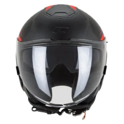 Casco Jet Cgm 126g Ipe City Nero Rosso Opaco