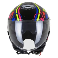 Casco Jet Cgm 126s Ipe Demon Nero Blu Rosso Giallo