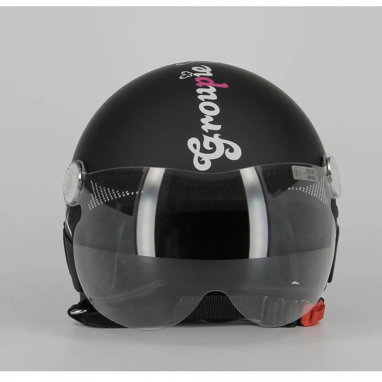 Casco Jet con Swarovski New Max Groupie Nero Opaco