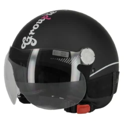 Casco Jet con Swarovski New Max Groupie Nero Opaco