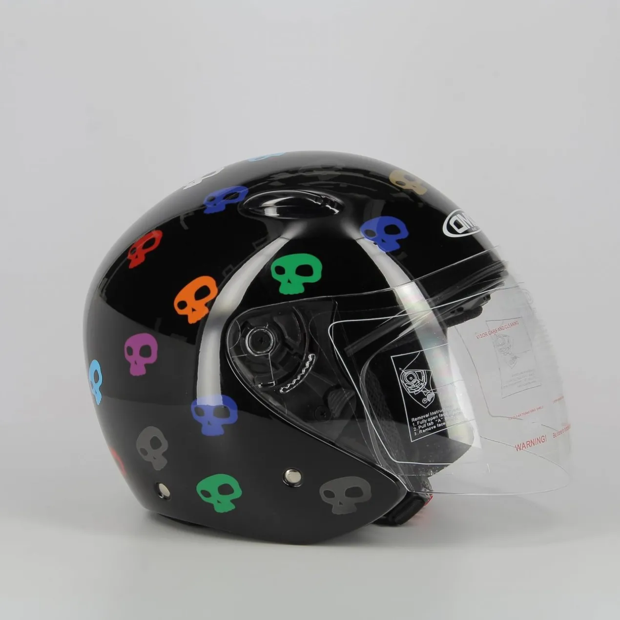 Casco Jet Dmd 007 Con Teschi Skull Black