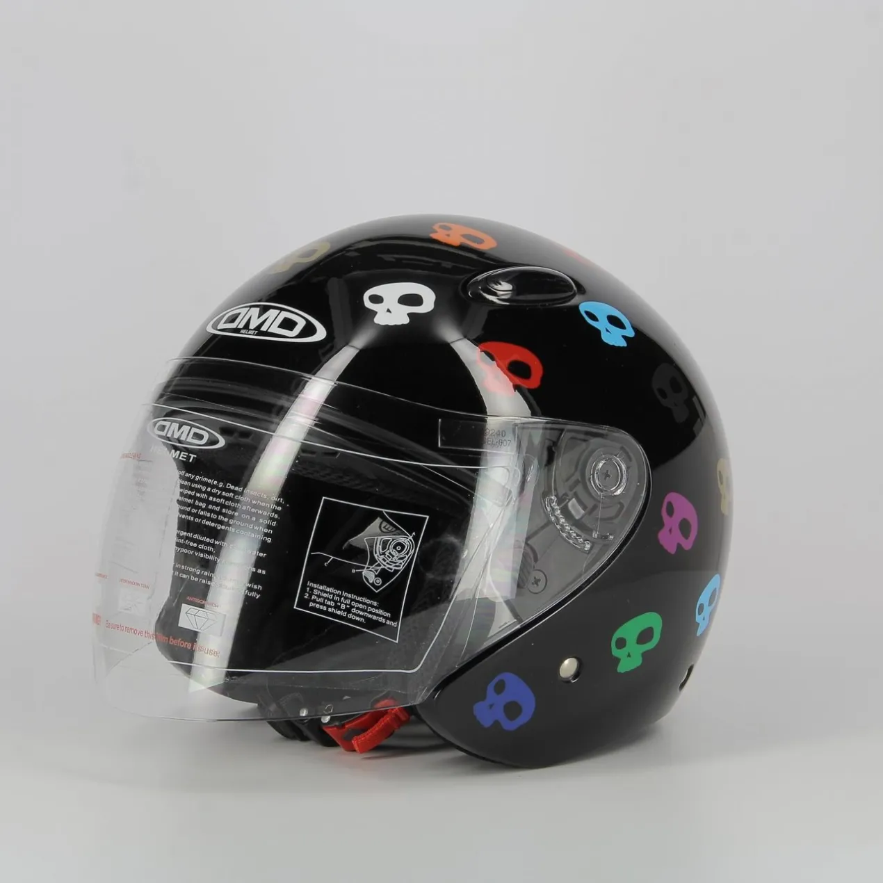 Casco Jet Dmd 007 Con Teschi Skull Black