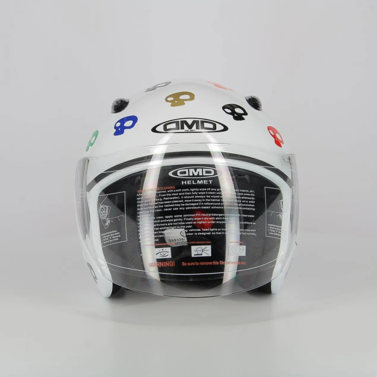 Casco Jet Dmd 007 Con Teschi Skull White