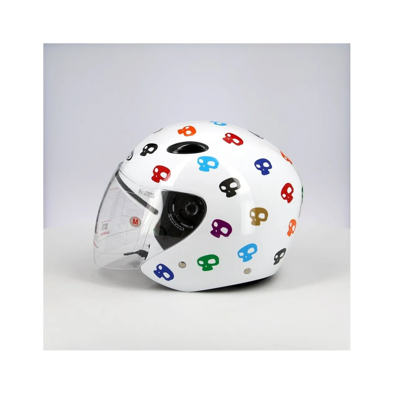 Casco Jet Dmd 007 Con Teschi Skull White