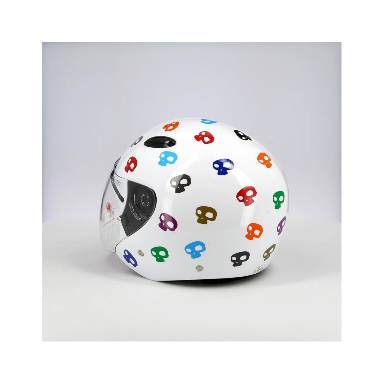 Casco Jet Dmd 007 Con Teschi Skull White