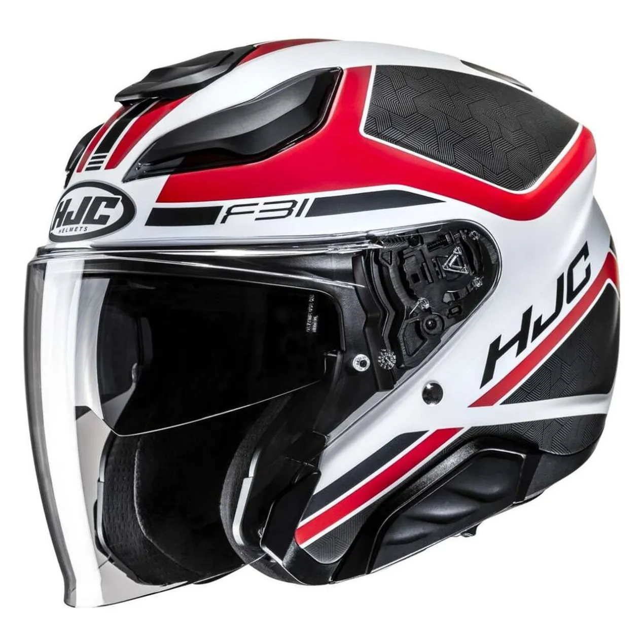 Casco Jet Hjc F31 Ceron Mc1sf Bianco Rosso N