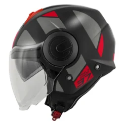 Casco Jet Kappa Kv37r Evo Style Nero / Tita /rosso