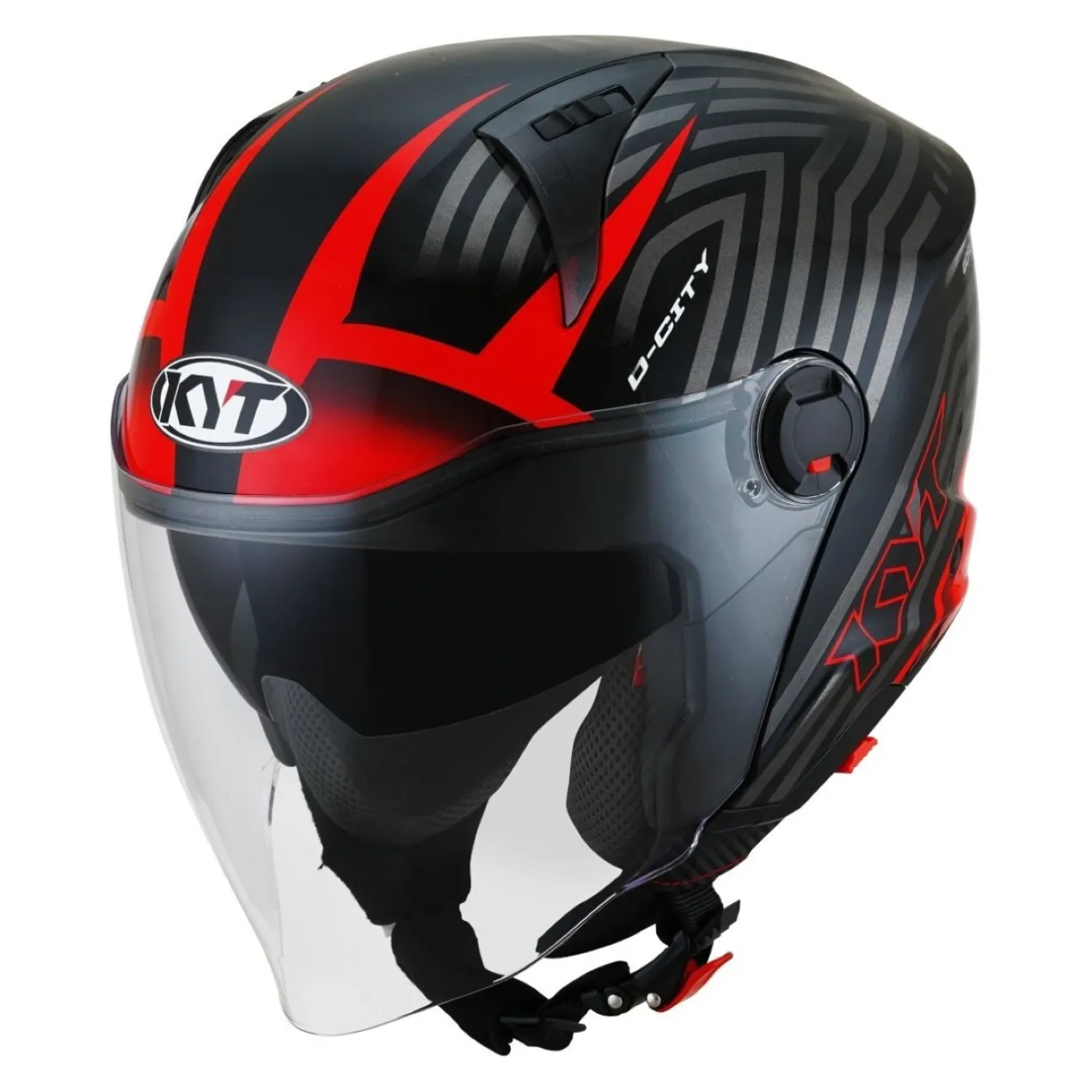 Casco Jet Kyt D-city Lucent Black/red
