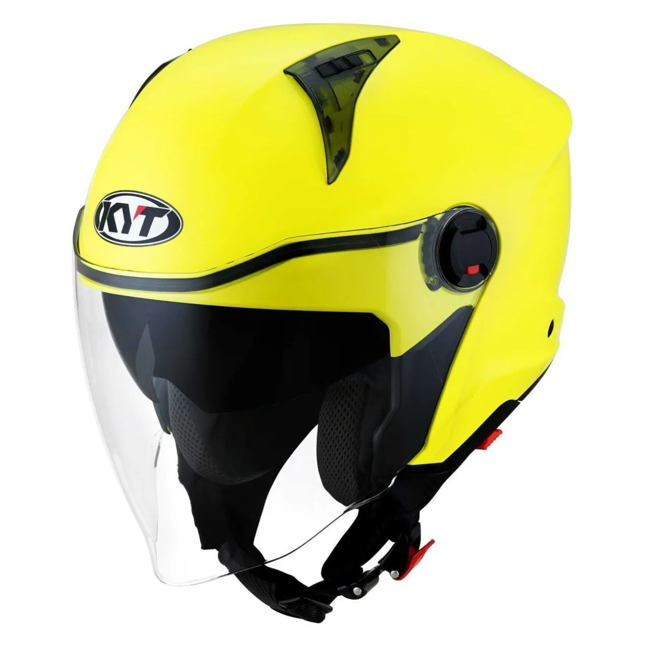 Casco Jet Kyt D-city Plain Yellow Fluo