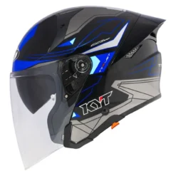Casco Jet Kyt Ttr-jet Led Black/blue