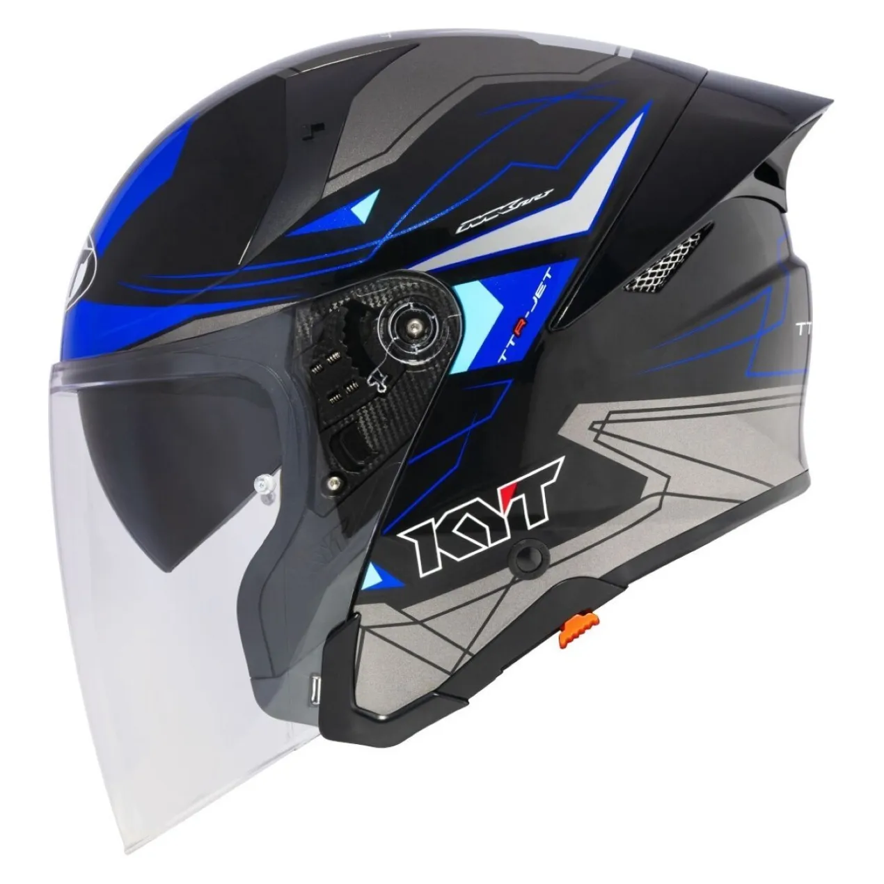 Casco Jet Kyt Ttr-jet Led Black/blue