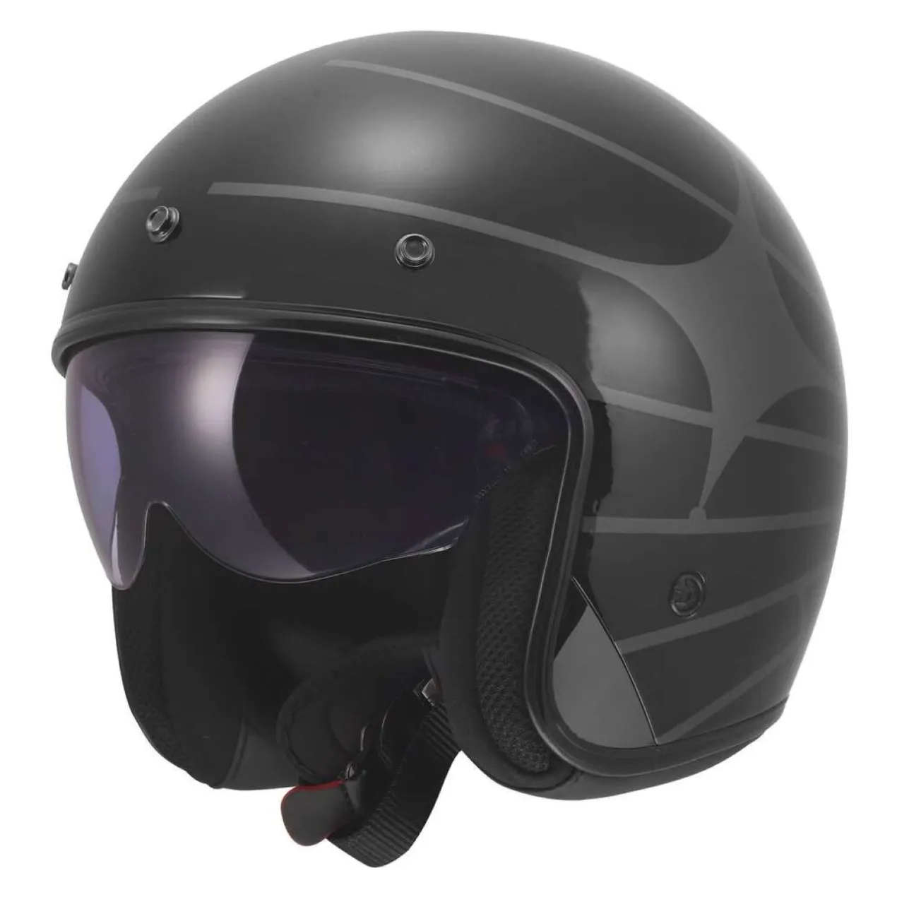 Casco Jet Ls2 Of601 Bob II Cosmic Black Grey