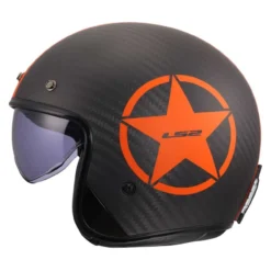 Casco Jet Ls2 Of601 Bob II C Star Orange