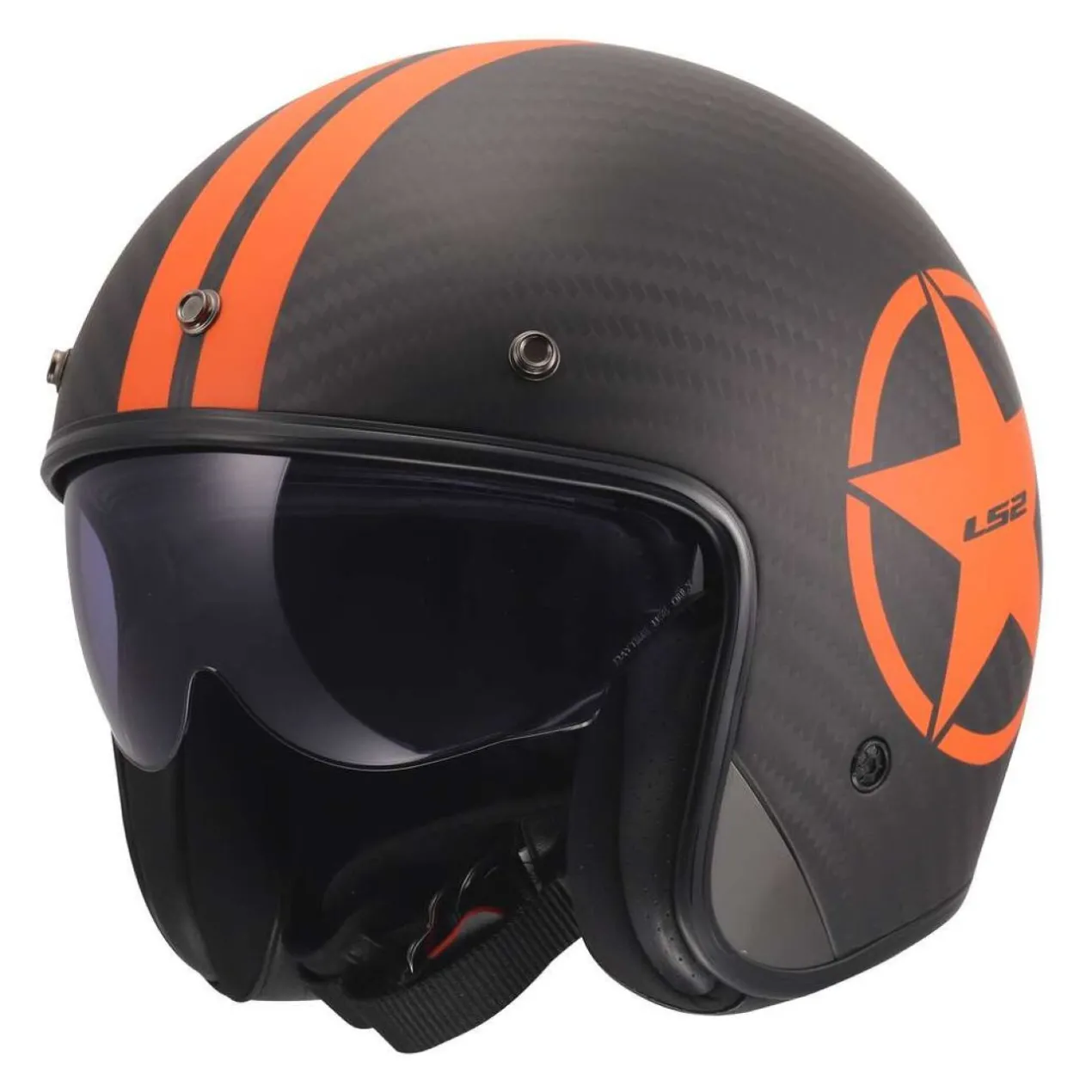 Casco Jet Ls2 Of601 Bob II C Star Orange