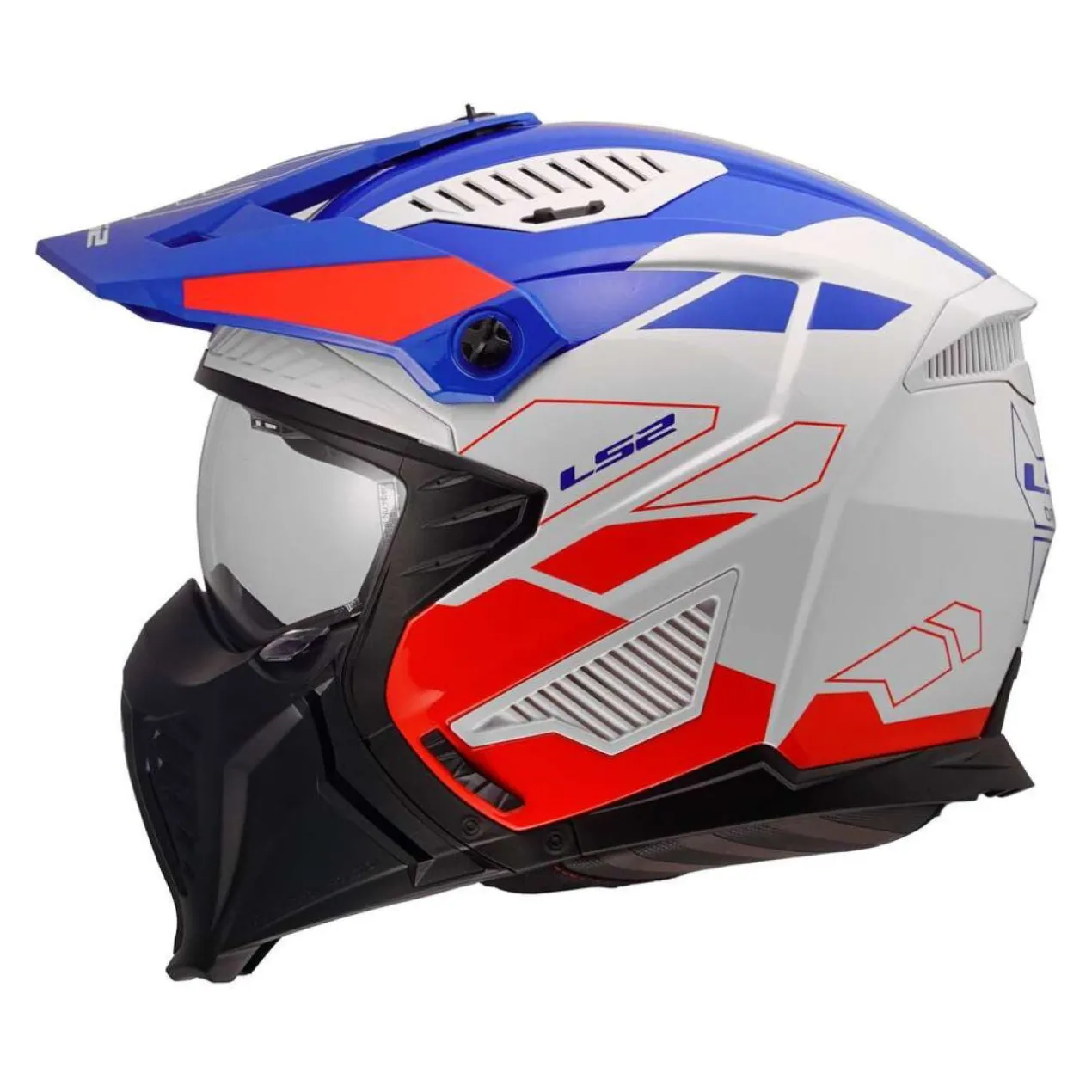 Casco Jet Ls2 Of606 Drifter Trek White Blue Red
