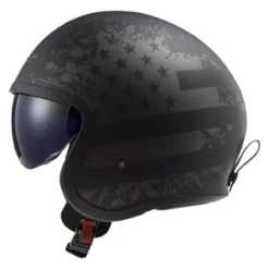 Casco Jet Ls2 Of599 Spitfire II Flag Matt Black