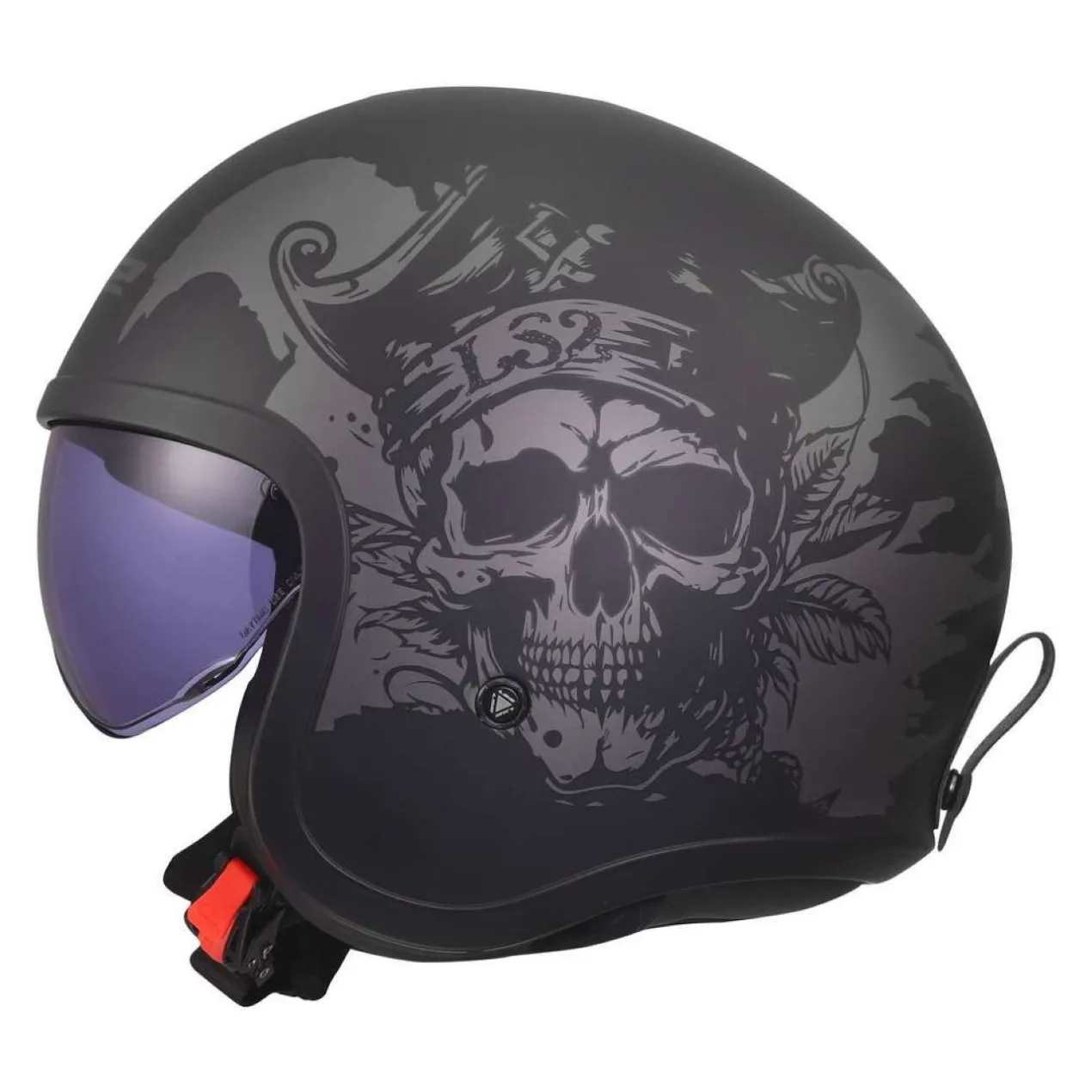 Casco Jet Ls2 Of599 Spitfire II Willy Black Grey