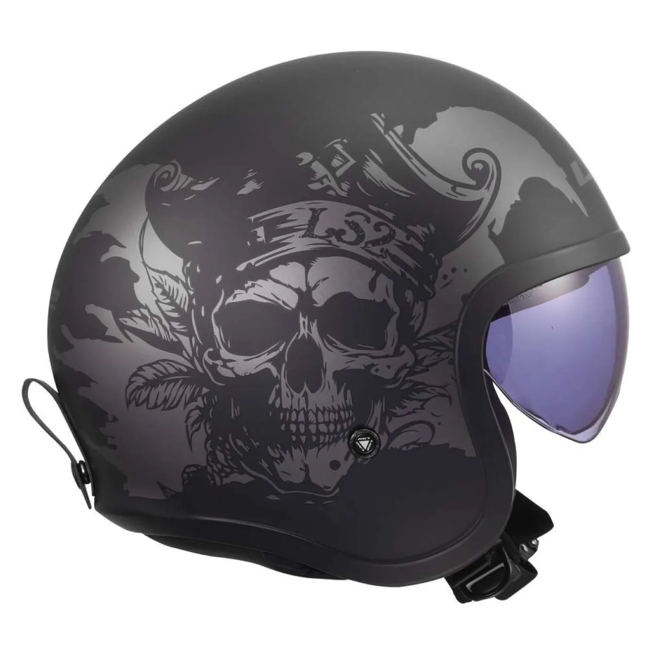 Casco Jet Ls2 Of599 Spitfire II Willy Black Grey