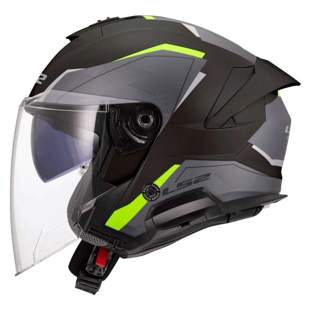 Casco Jet Ls2 Of618 Verso II Air Black H-v Yellow