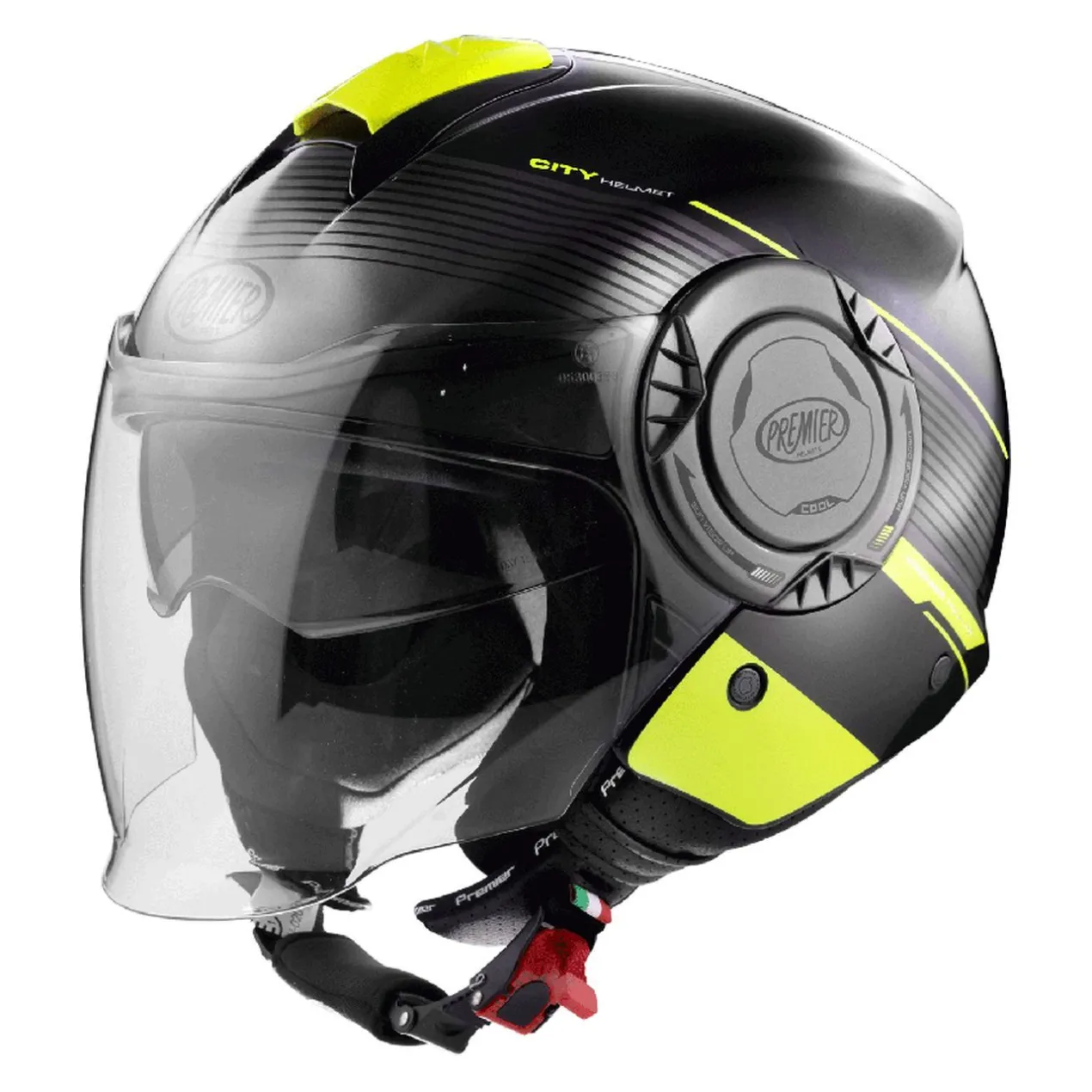 Casco Jet Premier Cool Evo Nero Giallo
