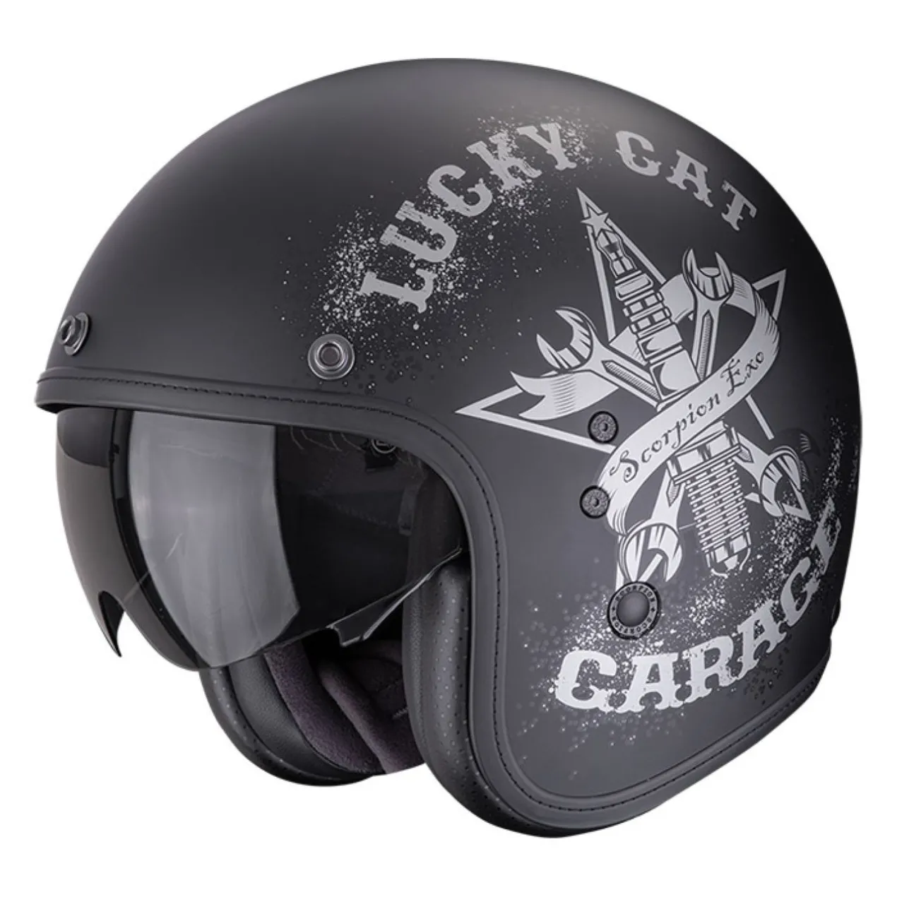 Casco Jet Scorpion Belfast Evo Hangar Nero Argento Opaco