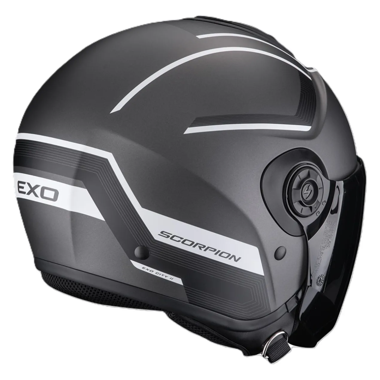 Casco Jet Scorpion Exo-city II Cosmos Argento Opaco Bianco