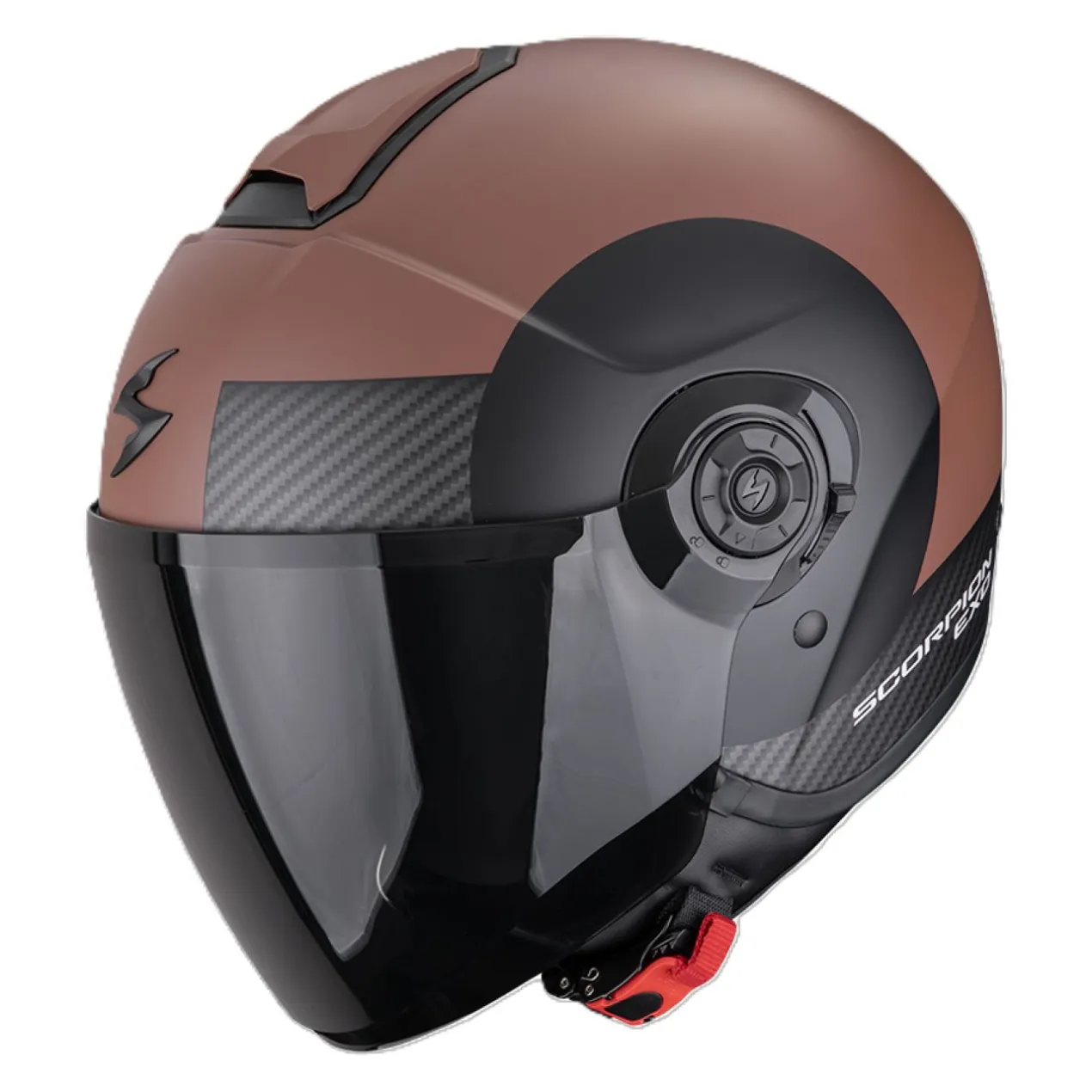 Casco Jet Scorpion Exo-city II Sheer Marrone Nero Opaco