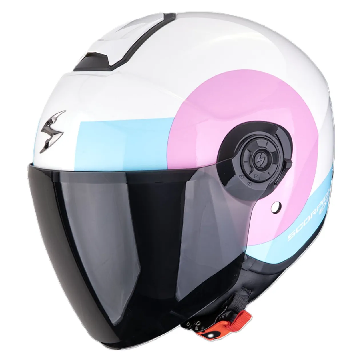 Casco Jet Scorpion Exo-city II Sheer Bianco Rosa Azzurro