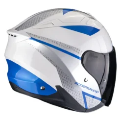 Casco Jet Scorpion Exo-230 Loop Bianco Blu