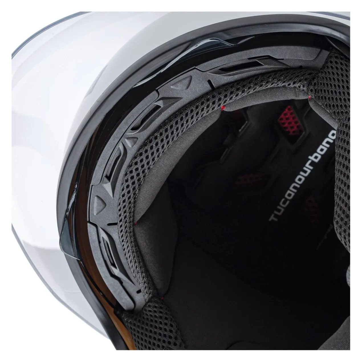 Casco Jet Tucano Urbano El Top Bianco Ghiaccio Luci
