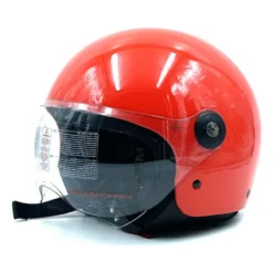 Casco Jfm Demi Jet Monocolore Rosso Lucido