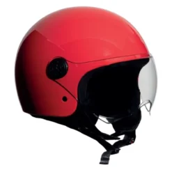 Casco Jfm Demi Jet Monocolore Rosso Lucido