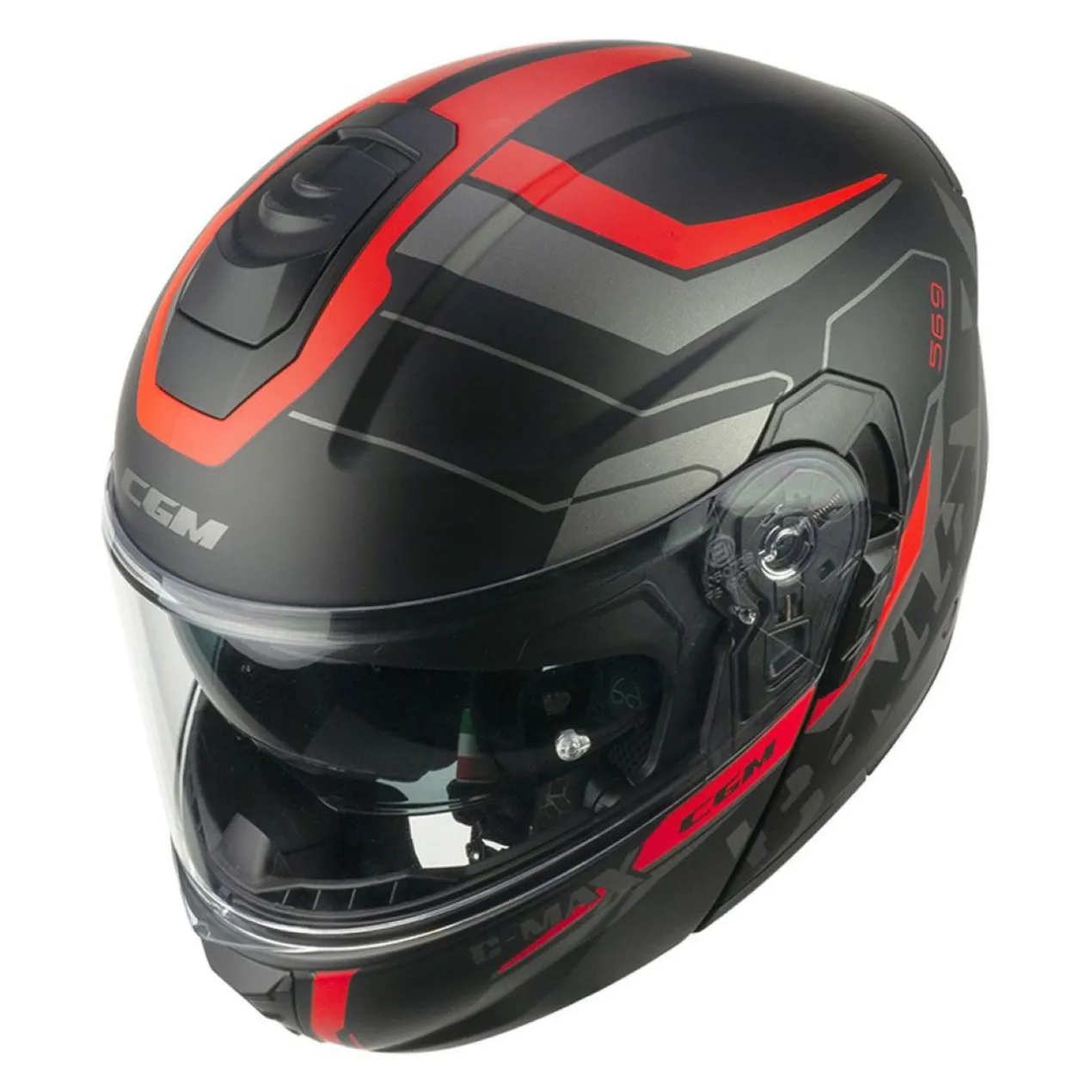 Casco Modulare Cgm 569g C-max City Nero Rosso Opaco