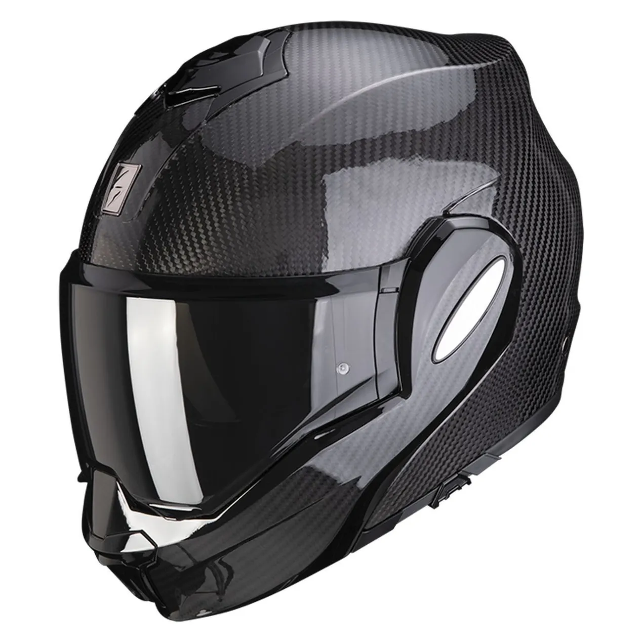 Casco Modulare Flip Back Scorpion Exo-tech Evo Carbon Solid Black