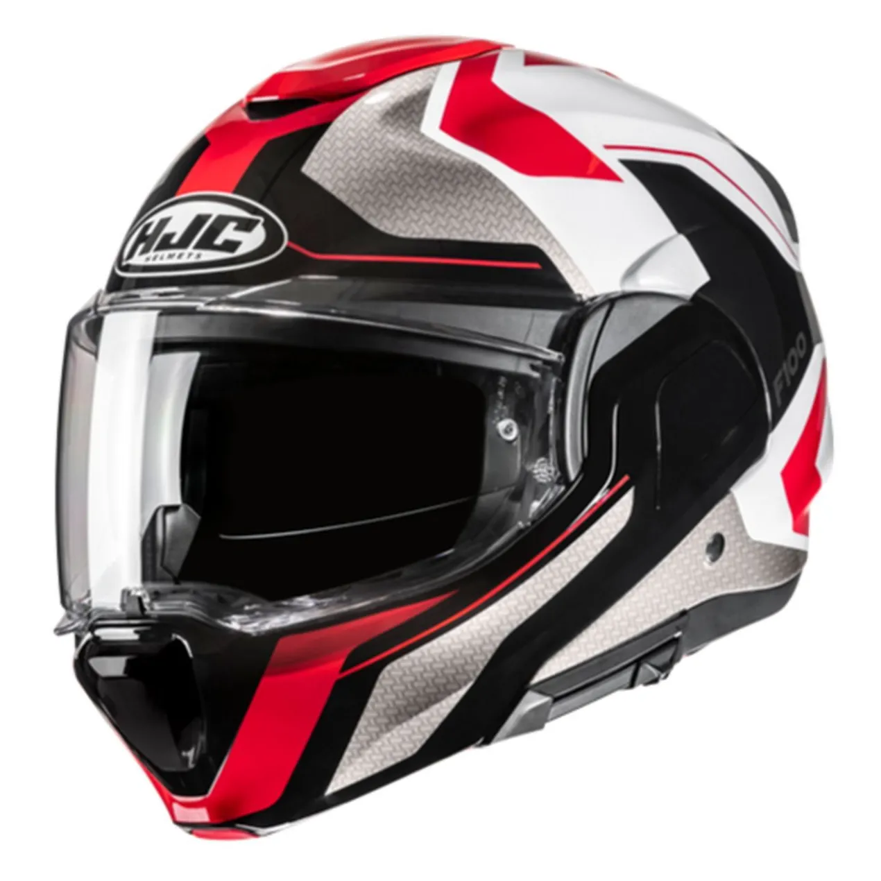 Casco Modulare Hjc F100 Bios Mc1 Rosso Bianco Gri