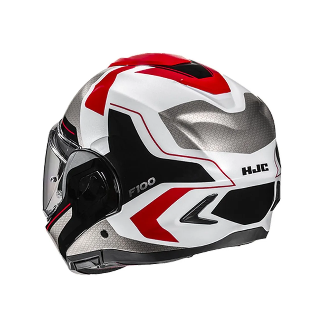 Casco Modulare Hjc F100 Bios Mc1 Rosso Bianco Gri