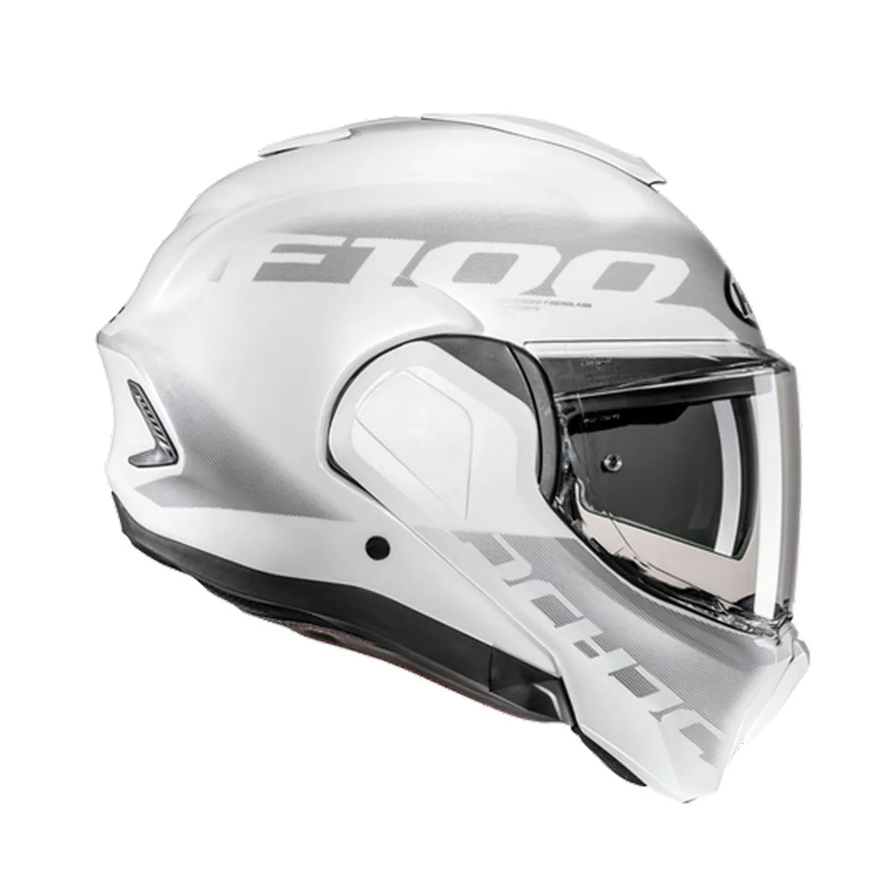 Casco Modulare Hjc F100 Hetal Mc10 Bianco Grigio